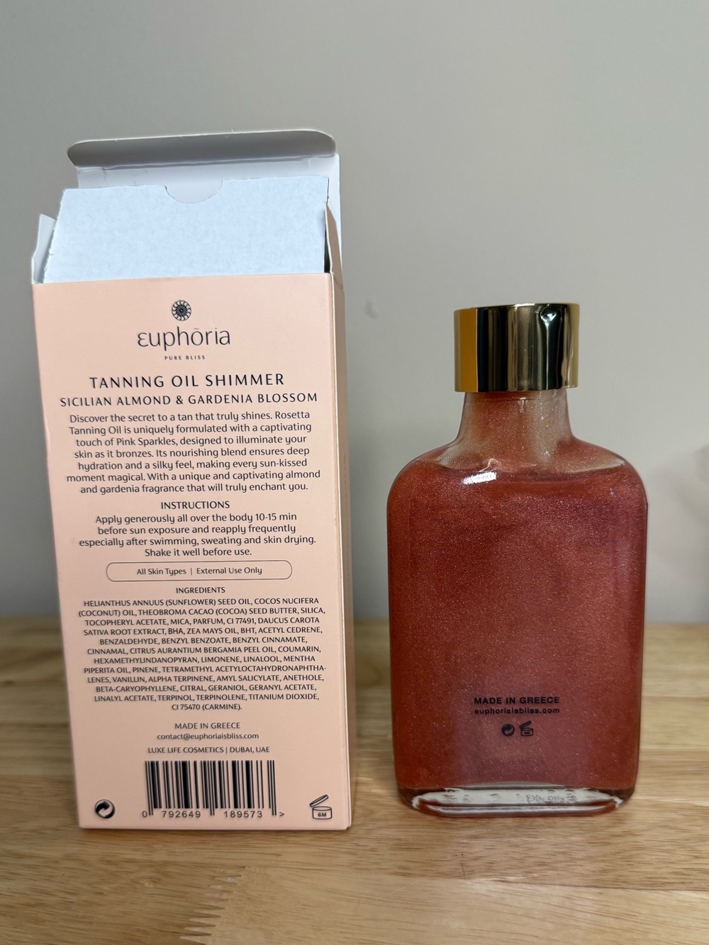 Euphoría Rosetta Glow Tanning Oil - 100ml - NWT - Picture 3 of 7